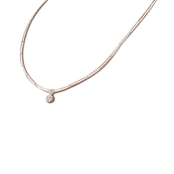 Золотое колье с фианитами 026034 фото Золотое колье с фианитами 026034 фото