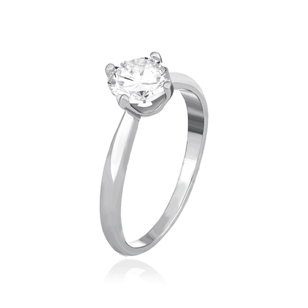 Серебряное кольцо с одним фианитом 031199 детальное изображение ювелирного изделия Серебряные кольца со вставками Серебряное кольцо с одним фианитом 031199 детальное изображение ювелирного изделия Серебряные кольца со вставками