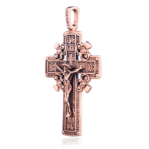 обзорное фото Православный крест с чернением 024627  Золотые крестики православные