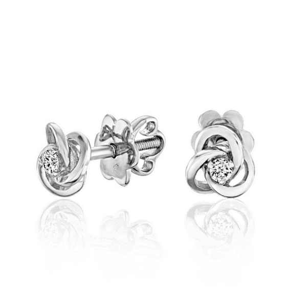 Нежные серьги гвоздики из белого золота с бриллиантом 037050 детальное изображение ювелирного изделия Золотые серьги Нежные серьги гвоздики из белого золота с бриллиантом 037050 детальное изображение ювелирного изделия Золотые серьги