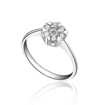 обзорное фото Золотое кольцо в белом золоте с бриллиантами 029126  Золотые кольца для помолвки с бриллиантом