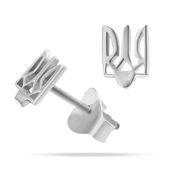 Серебряные серьги пусеты Трезубец 027065 детальное изображение ювелирного изделия Серебряные серьги без вставок Серебряные серьги пусеты Трезубец 027065 детальное изображение ювелирного изделия Серебряные серьги без вставок
