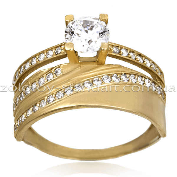 Золотое кольцо 11876 детальное изображение ювелирного изделия Золотые кольца с фианитом Золотое кольцо 11876 детальное изображение ювелирного изделия Золотые кольца с фианитом