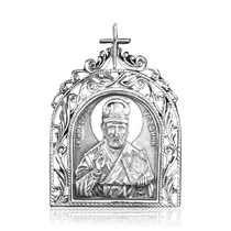 оглядове фото Ікона Миколай Угодник срібло 035946