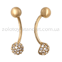 обзорное фото Золотой пирсинг 300104  Золотая серьга в пупок