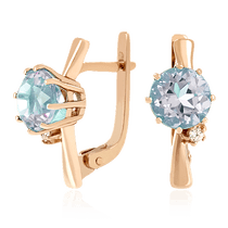 обзорное фото Золотые серьги с топазом и фианитом 024621 Золотые серьги с топазом обзорное фото Золотые серьги с топазом и фианитом 024621  Золотые серьги с топазом