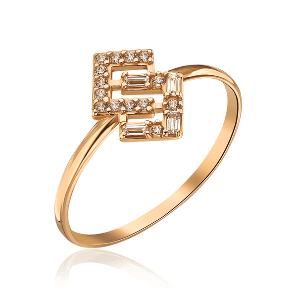 Кольцо золотое с стильном дизайне с фианитами 035868 детальное изображение ювелирного изделия Золотые кольца Кольцо золотое с стильном дизайне с фианитами 035868 детальное изображение ювелирного изделия Золотые кольца