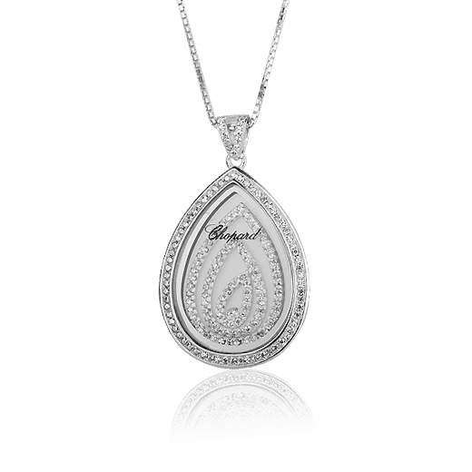 Серебряный подвес с фианитами Капля в стиле Chopard Серебряный подвес с фианитами Капля в стиле Chopard