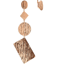 обзорное фото Длинные золотые геометрические, асимметричные серьги Габриэль 033375 Золотые серьги без вставок обзорное фото Длинные золотые геометрические, асимметричные серьги Габриэль 033375  Золотые серьги без вставок