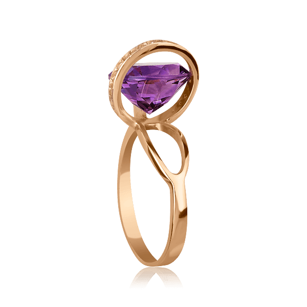 Золотое кольцо с аметистом  Золотое кольцо с аметистом