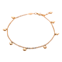 обзорное фото Браслет на ногу из красного золота Сердечка 032884 Золотые браслеты на ногу обзорное фото Браслет на ногу из красного золота Сердечка 032884  Золотые браслеты на ногу