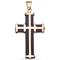 обзорное фото Декоративный нательный крест с каучуком 940010  Декоративные золотые крестики