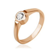 обзорное фото Золотое кольцо с бриллиантом R0411  Золотые кольца для помолвки с бриллиантом