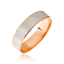 обзорное фото Обручально кольцо комбинированное с алмазной гранью 036737  Золотые кольца
