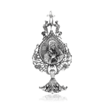 обзорное фото Серебряная икона Умиление настольная 035979  Иконы серебро