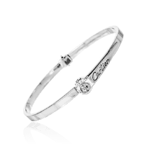 обзорное фото Браслет из белого золота с гравировкой известного бренда 036821 Золотые браслеты обзорное фото Браслет из белого золота с гравировкой известного бренда 036821  Золотые браслеты