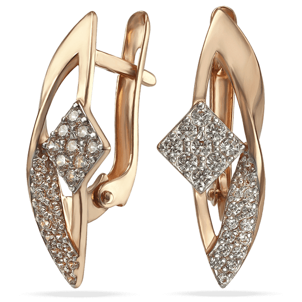 Золотые серьги на английском замке с россыпью фианитов 032041 детальное изображение ювелирного изделия Золотые серьги с фианитом Золотые серьги на английском замке с россыпью фианитов 032041 детальное изображение ювелирного изделия Золотые серьги с фианитом