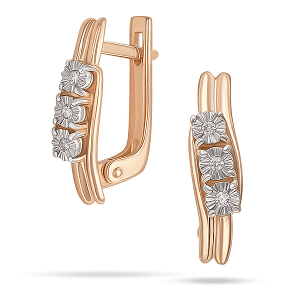 Золотые серьги с тремя цветочными элементами из белого золота и бриллиантами в их центре 040460 детальное изображение ювелирного изделия Золотые серьги с бриллиантами Золотые серьги с тремя цветочными элементами из белого золота и бриллиантами в их центре 040460 детальное изображение ювелирного изделия Золотые серьги с бриллиантами