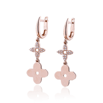 обзорное фото Золотые серьги с фианитами 029250 Золотые серьги с фианитом обзорное фото Золотые серьги с фианитами 029250  Золотые серьги с фианитом