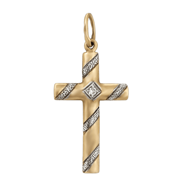 Золотой крестик с бриллиантом s3037 детальное изображение ювелирного изделия Декоративные золотые крестики Золотой крестик с бриллиантом s3037 детальное изображение ювелирного изделия Декоративные золотые крестики
