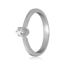 обзорное фото Кольцо с бриллиантом 023061  Золотые кольца для помолвки с бриллиантом