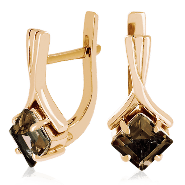 Золотые серьги с раухтопазом 023504 детальное изображение ювелирного изделия Золотые серьги с раухтопазом Золотые серьги с раухтопазом 023504 детальное изображение ювелирного изделия Золотые серьги с раухтопазом