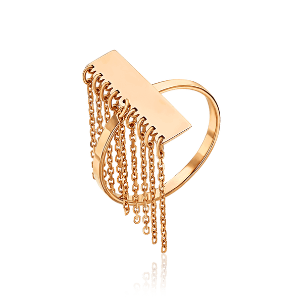 кольцо с цепочками золото 585