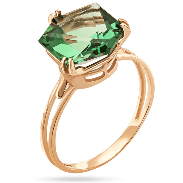 Кольцо в красном золоте с зеленым кварцем 039258 детальное изображение ювелирного изделия Золотые кольца с кварцем Кольцо в красном золоте с зеленым кварцем 039258 детальное изображение ювелирного изделия Золотые кольца с кварцем