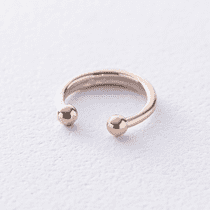 обзорное фото Серьга-каффа в желтом золоте без вставок 040999  Золотые серьги без вставок