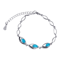 обзорное фото Серебряный браслет с фианитами 025484  Серебряные женские браслеты