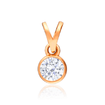 обзорное фото Золотой подвес с фианитом 035827 Золотые кулоны с фианитом обзорное фото Золотой подвес с фианитом 035827  Золотые кулоны с фианитом