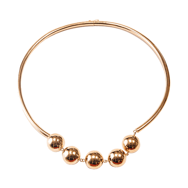 Эксклюзивное золотое жёсткое колье с шариками 032369 детальное изображение ювелирного изделия Золотое колье без камней Эксклюзивное золотое жёсткое колье с шариками 032369 детальное изображение ювелирного изделия Золотое колье без камней