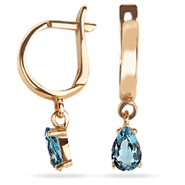 обзорное фото Золотые серьги Капельки с топазом 029740 Золотые серьги с топазом обзорное фото Золотые серьги Капельки с топазом 029740  Золотые серьги с топазом