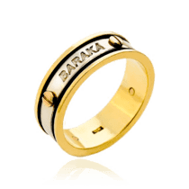 обзорное фото Обручальное кольцо в комбинированном золоте Baraka 036712  Золотые кольца