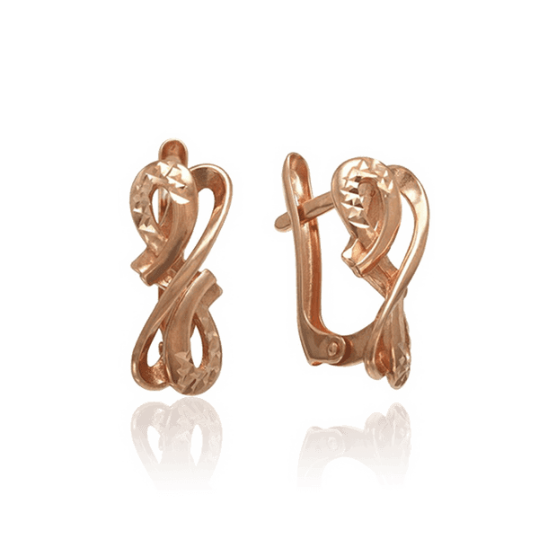 Золотые серьги с алмазной гранью 028899 детальное изображение ювелирного изделия Золотые серьги без вставок Золотые серьги с алмазной гранью 028899 детальное изображение ювелирного изделия Золотые серьги без вставок