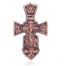 обзорное фото Золотой крестик с чернением 024643  Золотые крестики православные