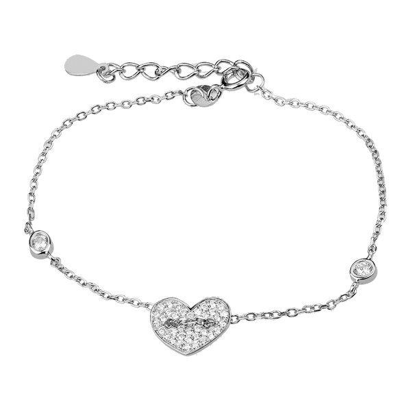 Женский нежный браслет с подвижным центром из белых фианитов 039690 детальное изображение ювелирного изделия Серебряные женские браслеты Женский нежный браслет с подвижным центром из белых фианитов 039690 детальное изображение ювелирного изделия Серебряные женские браслеты