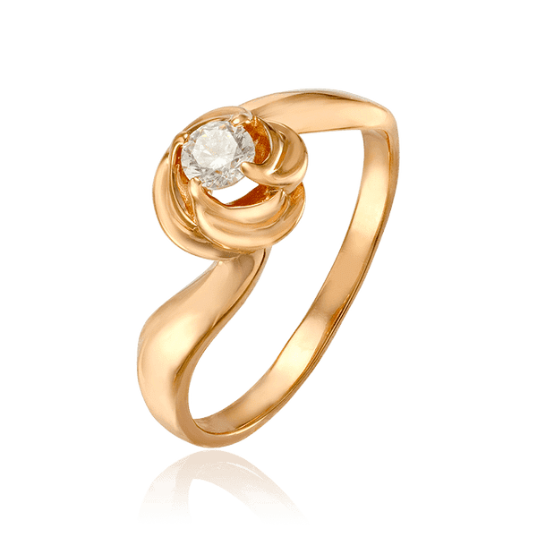 Золотое кольцо с фианитами Таинственный Цветок 033456 детальное изображение ювелирного изделия Золотые кольца