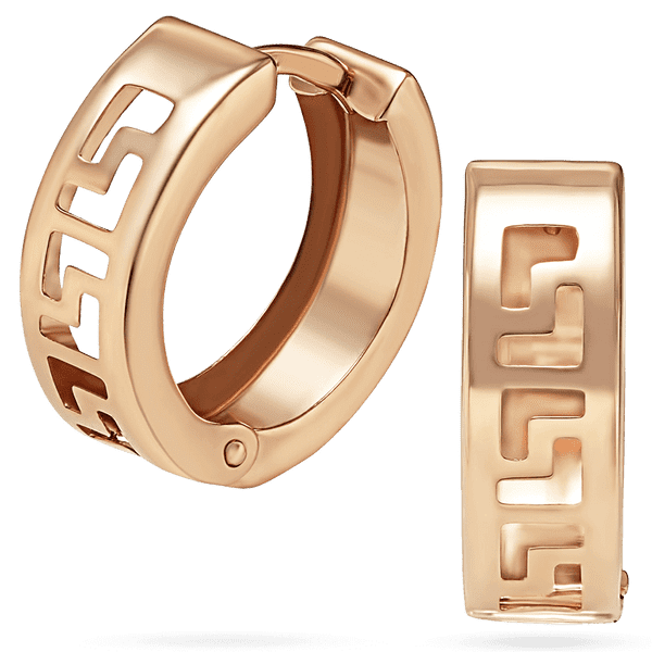 Серьги в красном золоте без вставок в греческом стиле 039108 детальное изображение ювелирного изделия Золотые серьги без вставок Серьги в красном золоте без вставок в греческом стиле 039108 детальное изображение ювелирного изделия Золотые серьги без вставок