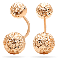 обзорное фото Золотые серьги шарики с алмазной гранью 041170 Золотые серьги без вставок обзорное фото Золотые серьги шарики с алмазной гранью 041170  Золотые серьги без вставок