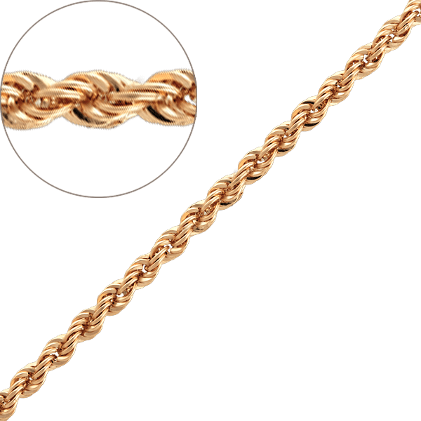 Золотая цепочка Жгут 9602403-2 детальное изображение ювелирного изделия Золотые цепочки плетения Жгут