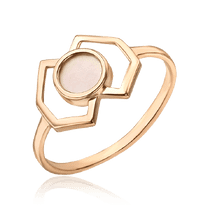 обзорное фото Золотое кольцо в стиле минимализм с перламутром 035251 Золотые кольца обзорное фото Золотое кольцо в стиле минимализм с перламутром 035251  Золотые кольца