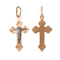 обзорное фото Золотой православный крестик 60015  Детский золотой крестик