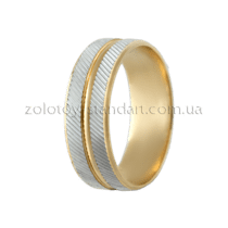 обзорное фото Золотое обручальное кольцо с насечками К10855  Золотые обручальные кольца с алмазной гранью