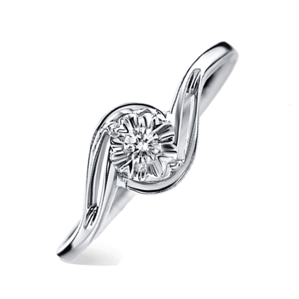 Каблучка для заручин з діамантом із білого золота 024526 детальне зображення ювелірного виробу Каблучка для заручин з діамантом із білого золота 024526 детальне зображення ювелірного виробу