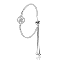 обзорное фото Серебряный браслет лифт с фианитами 027701  Серебряные женские браслеты