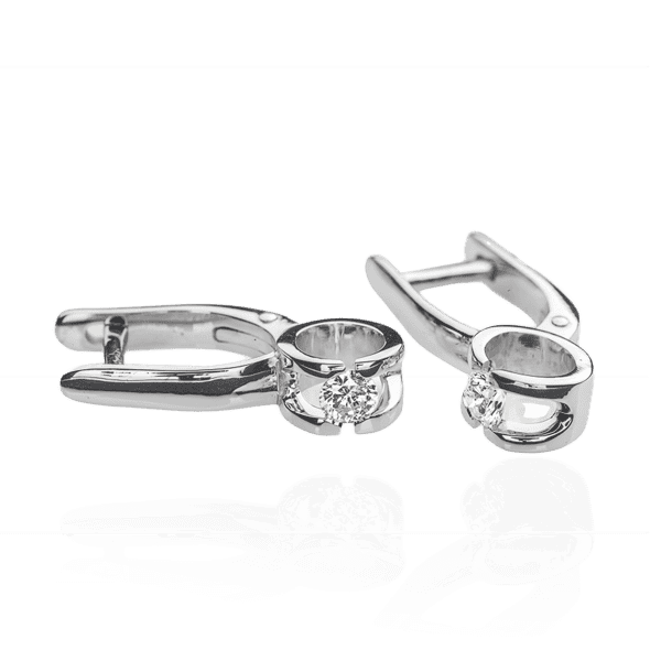 Серьги из белого золота с бриллиантом Polaris E0527 детальное изображение ювелирного изделия Золотые серьги с бриллиантами Серьги из белого золота с бриллиантом Polaris E0527 детальное изображение ювелирного изделия Золотые серьги с бриллиантами