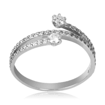 обзорное фото Кольцо из белого золота с бриллиантами 023199  Золотые кольца с бриллиантами