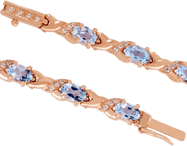 Золотой браслет с топазами и фианитами 026550 детальное изображение ювелирного изделия Золотые браслеты с топазом