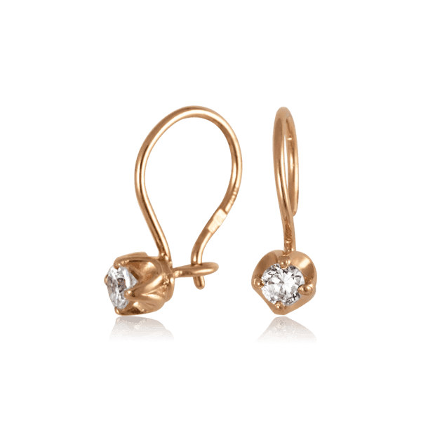 Золотые серьги с цирконием 1,3,0329 детальное изображение ювелирного изделия Серьги с камнями